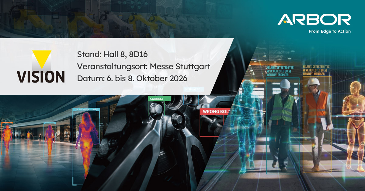 ARBOR Technology präsentiert auf der VISION 2026 Innovationen im Bereich Edge-KI-Bildverarbeitung