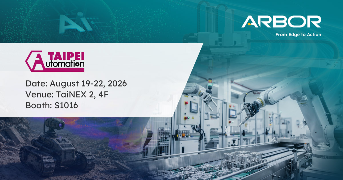 ARBOR Showcases Physical AI Solutions at Automation Taipei 2026